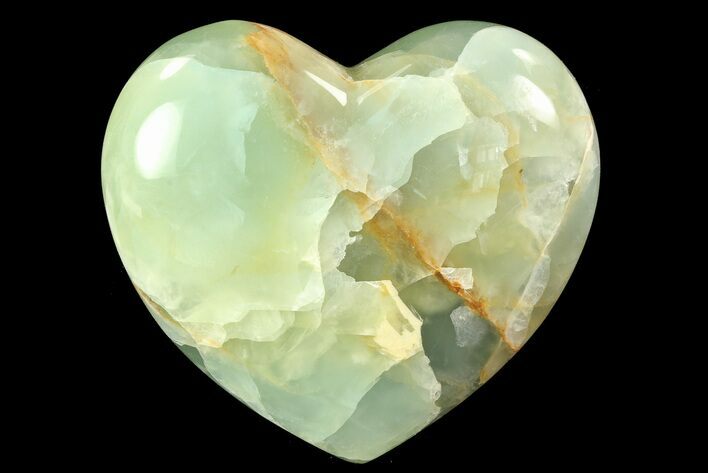 Polished Blue Calcite Heart - Argentina #84169